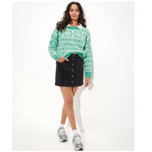 American Eagle green crew neck sweater size large - Picture 1 of 7